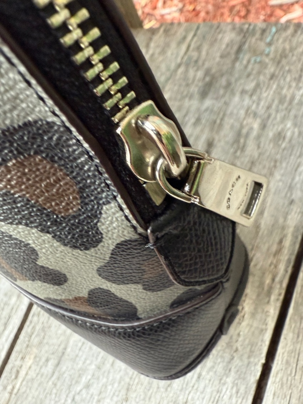 Coach Leopard-Print Cora Mini Dome Satchel in Black and Brown - Picture 9 of 14